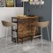 4-Tier Metal Frame Kitchen Island Table with Wine Storage Glass Holder and Comfortable Footrest